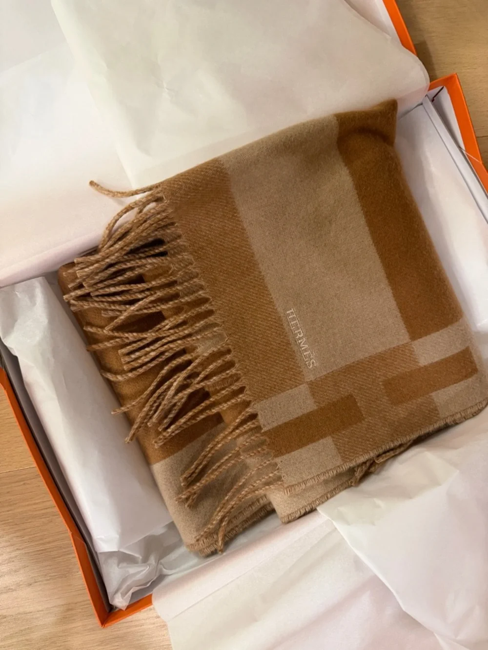 Hermes Camel & Beige Wool Scarf
H Passant - Picture 3 of 10